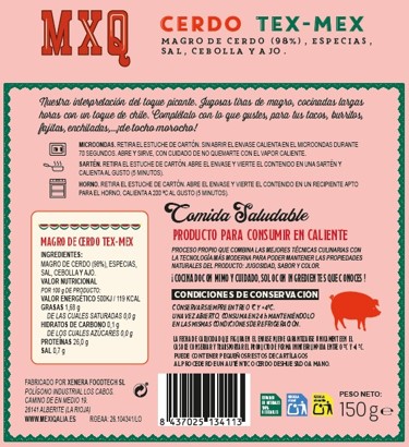 Panel posterior de Cerdo Tex-Mex