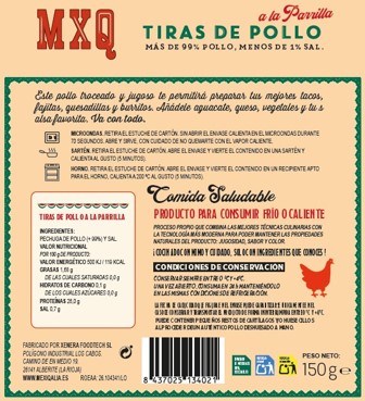 Panel posterior de Pollo a la Parrilla