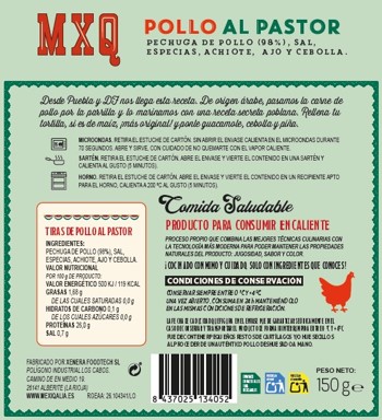 Panel posterior de Pollo al Pastor